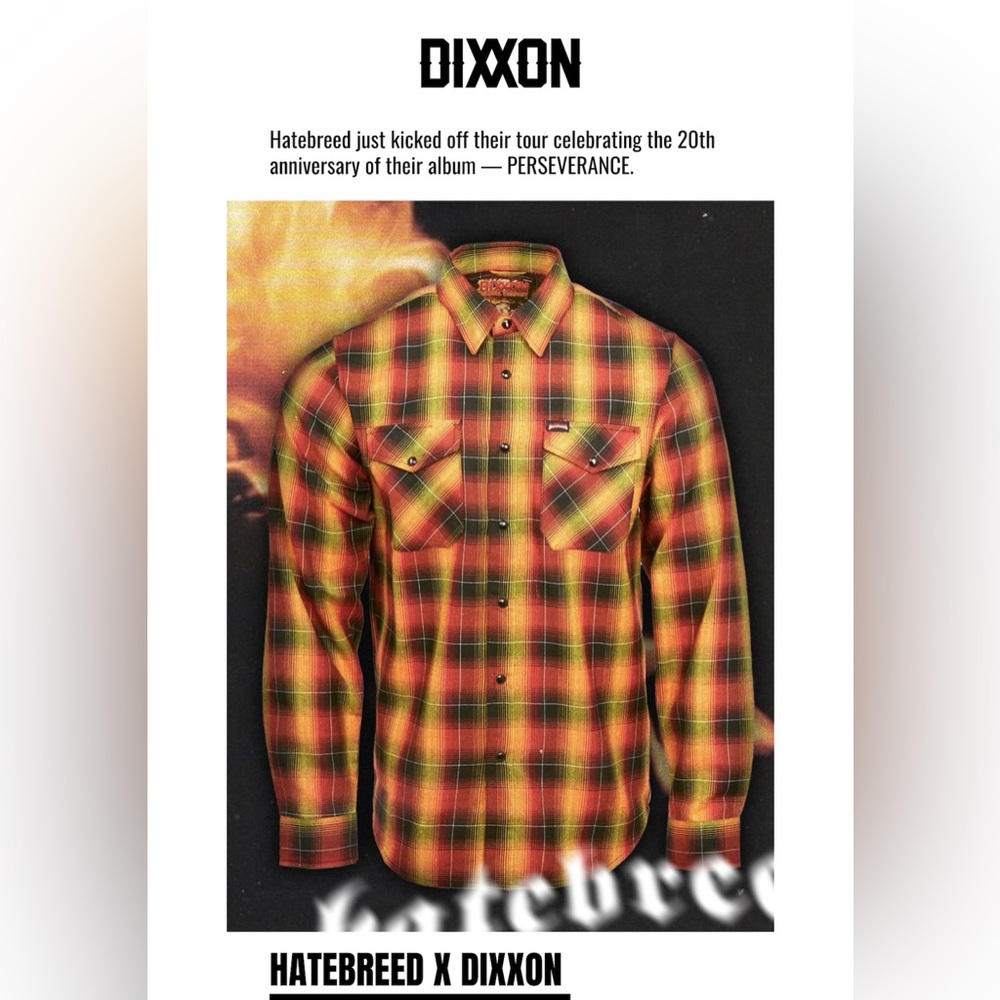 DIXXON Men's Plaid Shirt - HATEBREED Perseverance limited edition